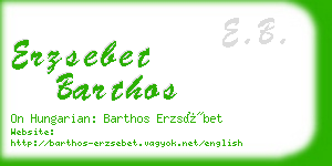 erzsebet barthos business card